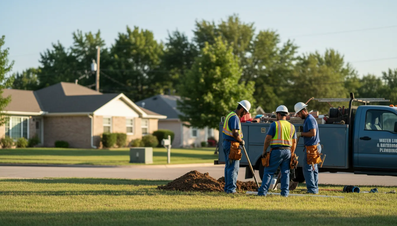 Residential water line and bathroom plumbing service in South Plains, TX